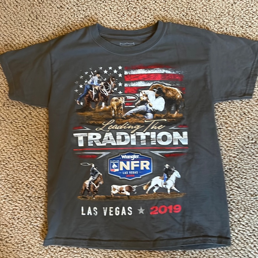 2019 NFR National Finals Rodeo short sleeve t-shirt, Sm. Leading the Tradition